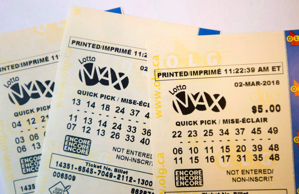 File: Lotto Max tickets shown in Toronto on Feb.26, 2018. 