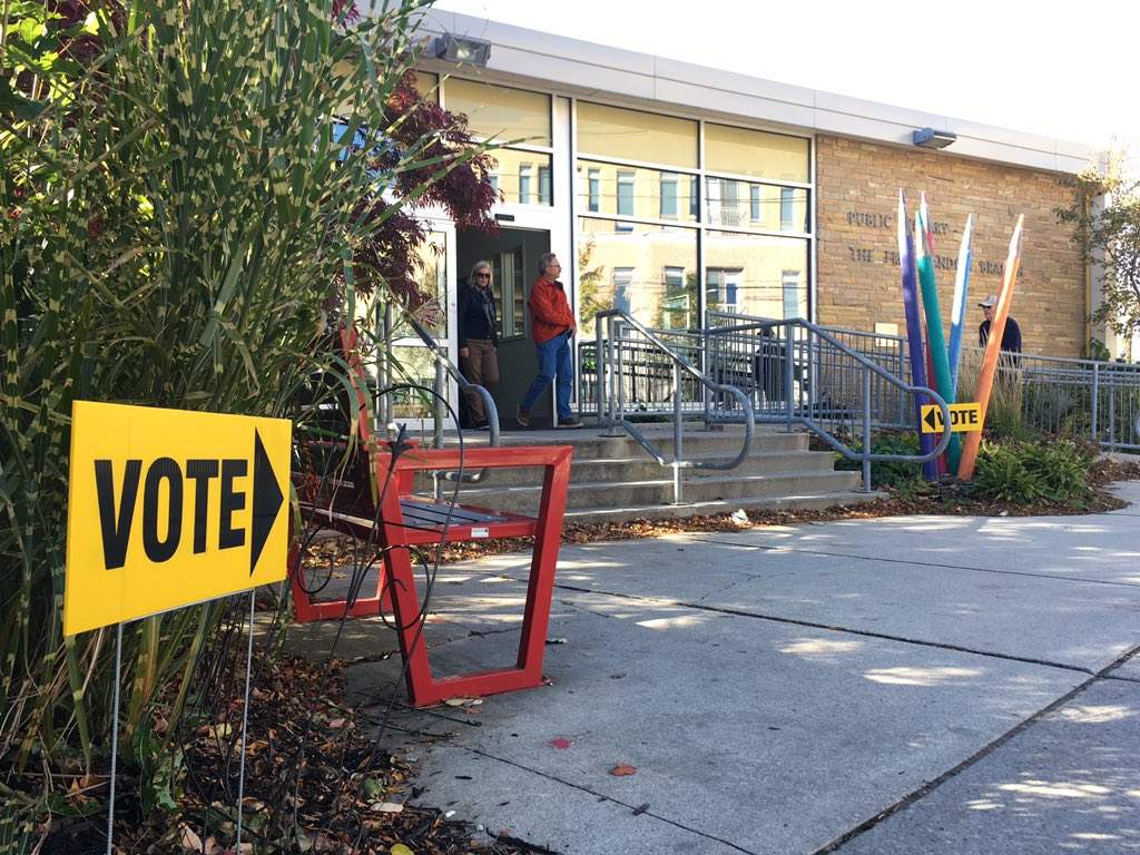 A polling station in London's Wortley Village. 