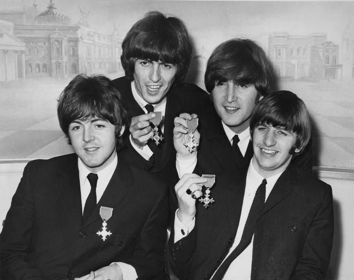 The Beatles: (L-R) Paul McCartney, George Harrison, John Lennon and Ringo Starr.