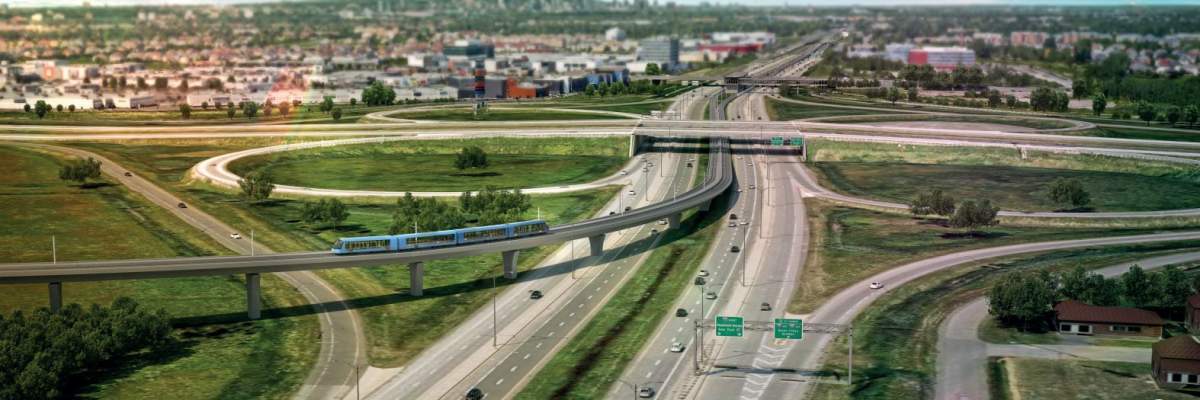 REM animation of proposed new electric train line through greater Montreal.