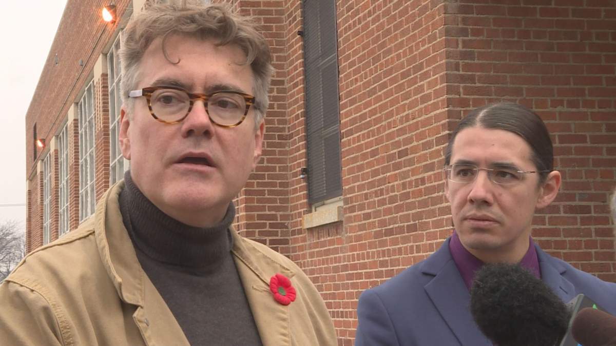 Manitoba Liberal Party leader and St. Boniface MLA Dougald Lamont (left) and Winnipeg Centre MP Robert-Falcon Ouellette.