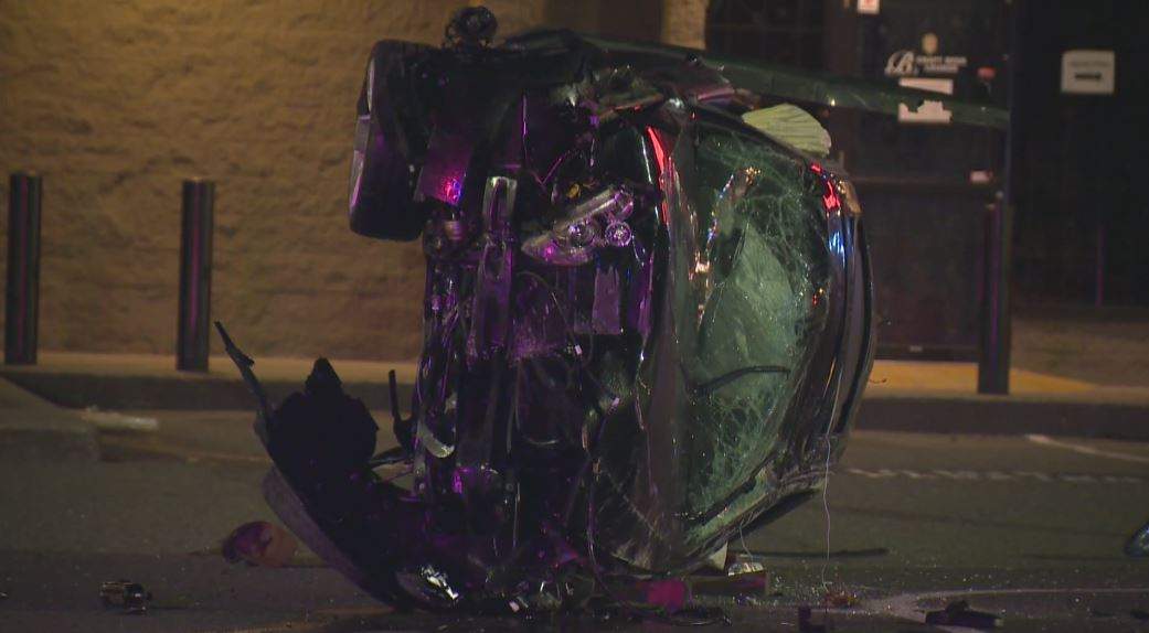 A rollover crash in Langley on Sunday morning. 