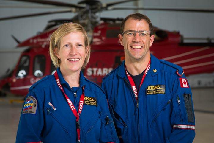 Flight nurse Jenny Thorpe (left) and flight paramedic Matt Hogan (right) will represent STARS air ambulance at the 2018 Sim Cup in Arizona.