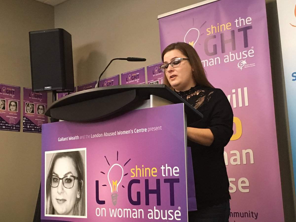 Survivor Shainee Chalk spoke at the launch of the 2018 Shine the Light on Women Abuse campaign. 