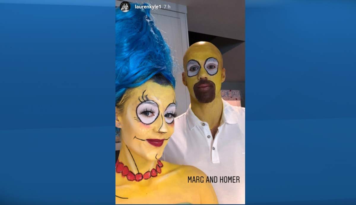 Edmonon Oilers captain Connor McDavid’s girlfriend, Lauren Kyle, shared a photo of the couple as Marge and Homer Simpson on Instagram.