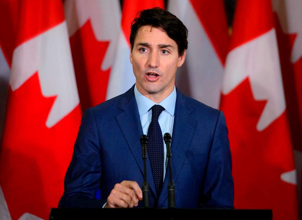 FILE - Prime Minister Justin Trudeau answers a question during a joint press conference with Prime Minister of the Netherlands Mark Rutte on Parliament Hill in Ottawa on Thursday, Oct. 25, 2018.