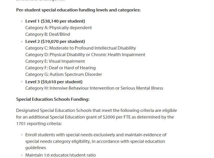 B.C. special needs funding formula.