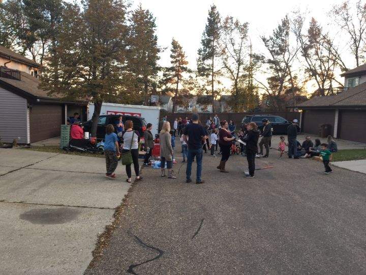 Residents of the Grandin community in St. Albert, Alta., came out Wednesday night to show their support for Katrina Anderson and her family after they received a hateful letter in the mail.