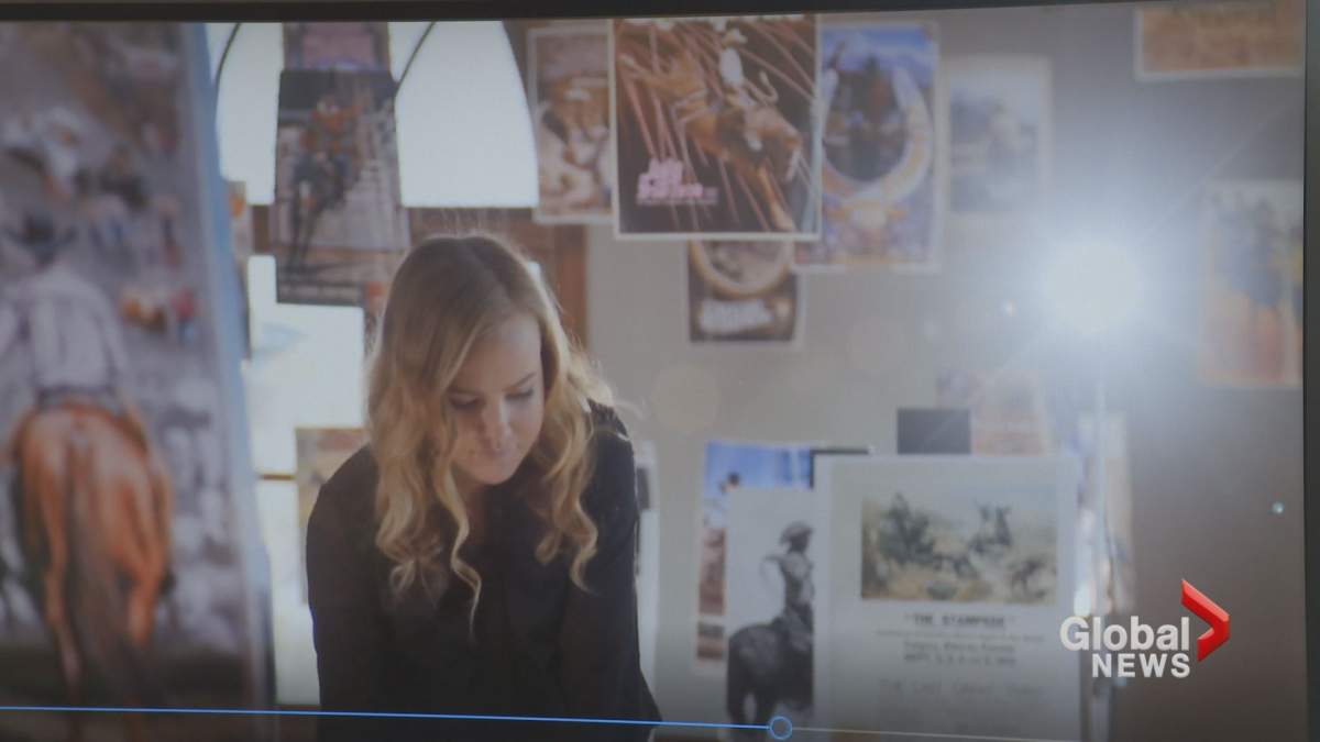 Rebecca Shuttleworth works on the 2019 Calgary Stampede poster.