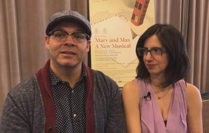 “Mary and Max – A New Musical” is a play co-created by New York-based duo Bobby Cronin, composer and lyricist, and Crystal Skillman, theatre bookwriter.