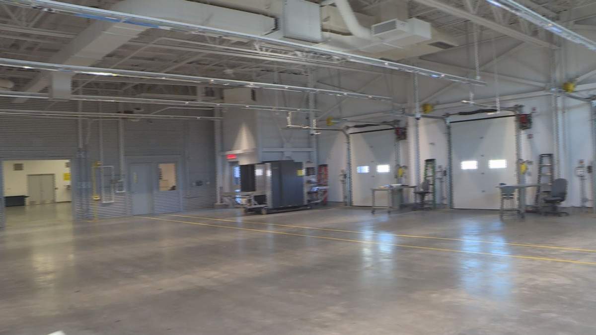 A new warehouse as part of the Emerson border crossing expansion to examine shipments.
