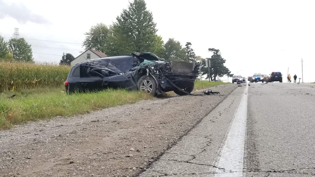 Middlesex OPP closed a section of Westchester Bourne north of Highway 401 after a serious two vehicle crash. 