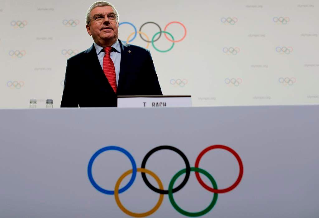 IOC president Thomas Bach arrives for a press conference in Buenos Aires, Argentina, Thursday, Oct. 4. Calgary voted "no" to hosting the 2026 Olympic Games in a plebiscite on Nov. 13.