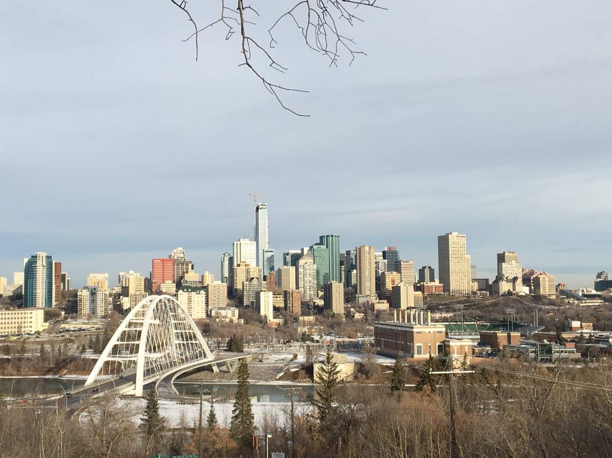 A view of downtown Edmonton from across the North Saskatchewan River on Nov. 20, 2018.