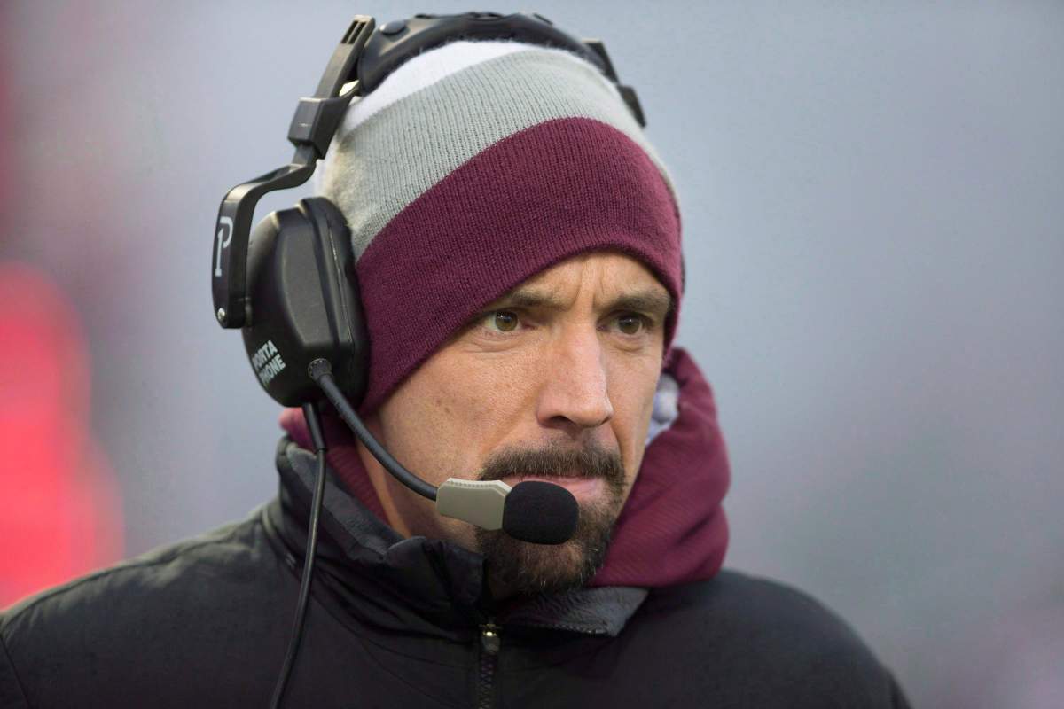 McMaster Marauders head coach Stefan Ptaszek appears in a 2014 file photo. . 