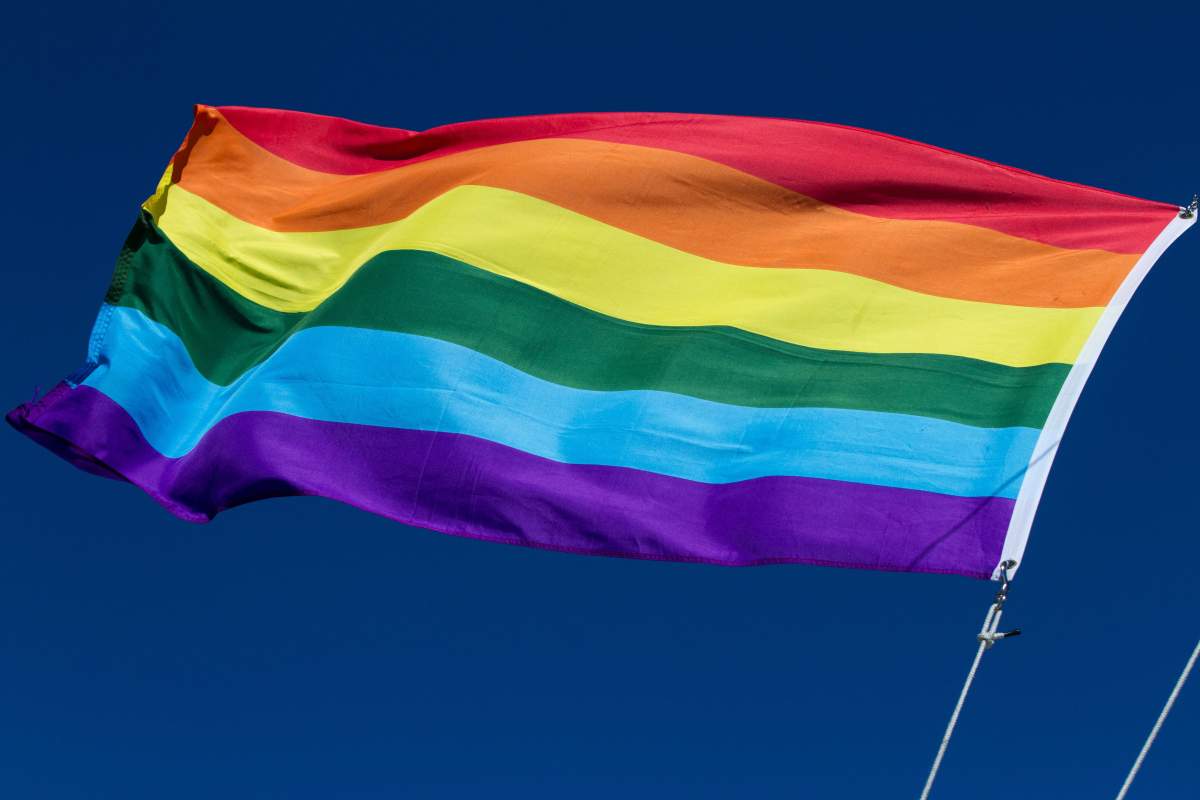 A stock photo of a rainbow flag.