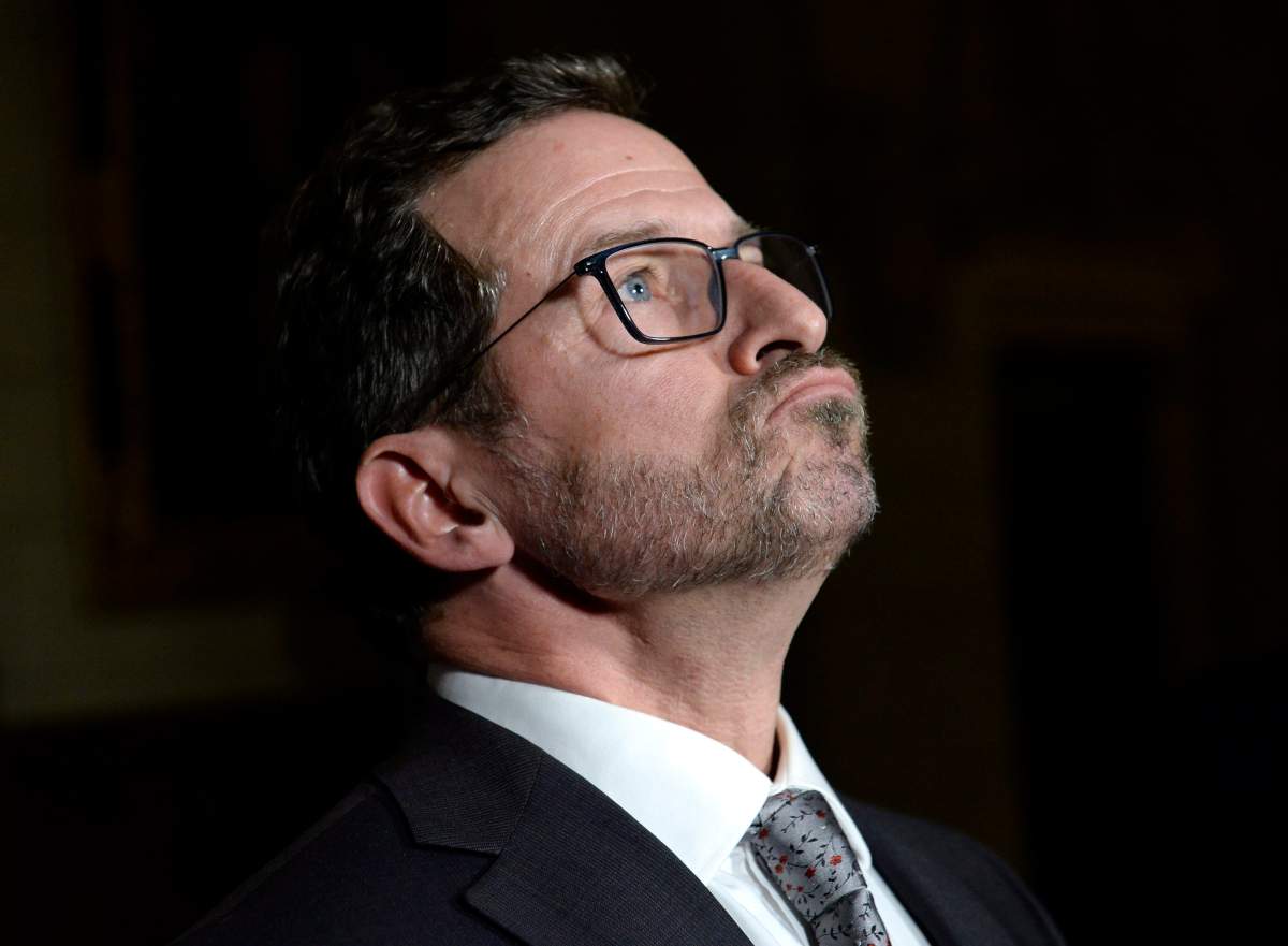 Yves-François Blanchet makes an announcement on the leadership race of the Bloc Québécois in the Foyer of the House of Commons on Parliament Hill in Ottawa on Monday, Nov. 26, 2018. THE CANADIAN PRESS/Justin Tang.