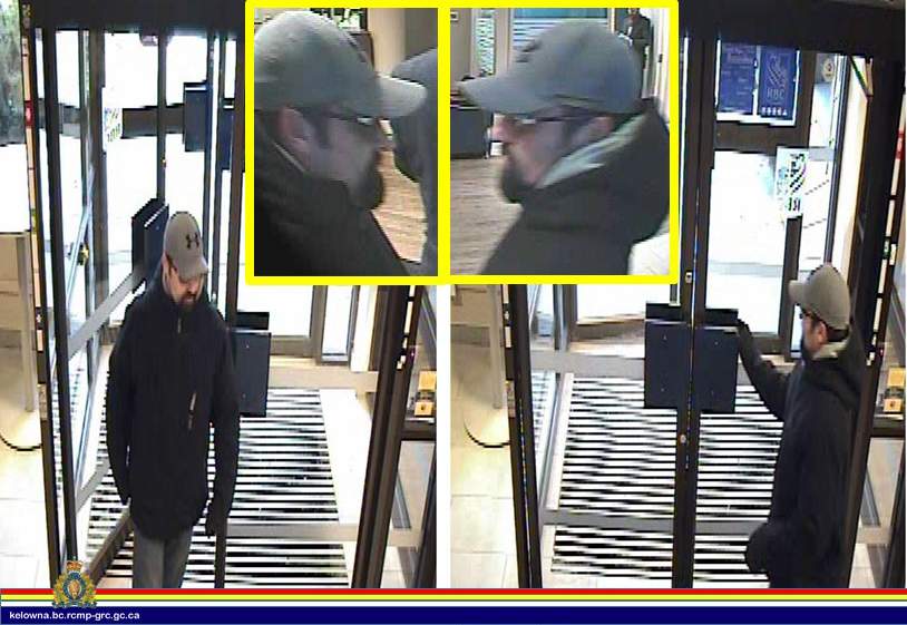 Kelowna RCMP looking for suspect in attempted bank robbery - image