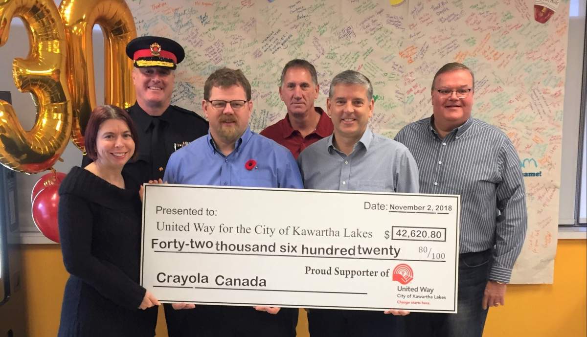 The 30th annual Crayola Canada sale in Lindsay raised more than $42,000 for the United Way.