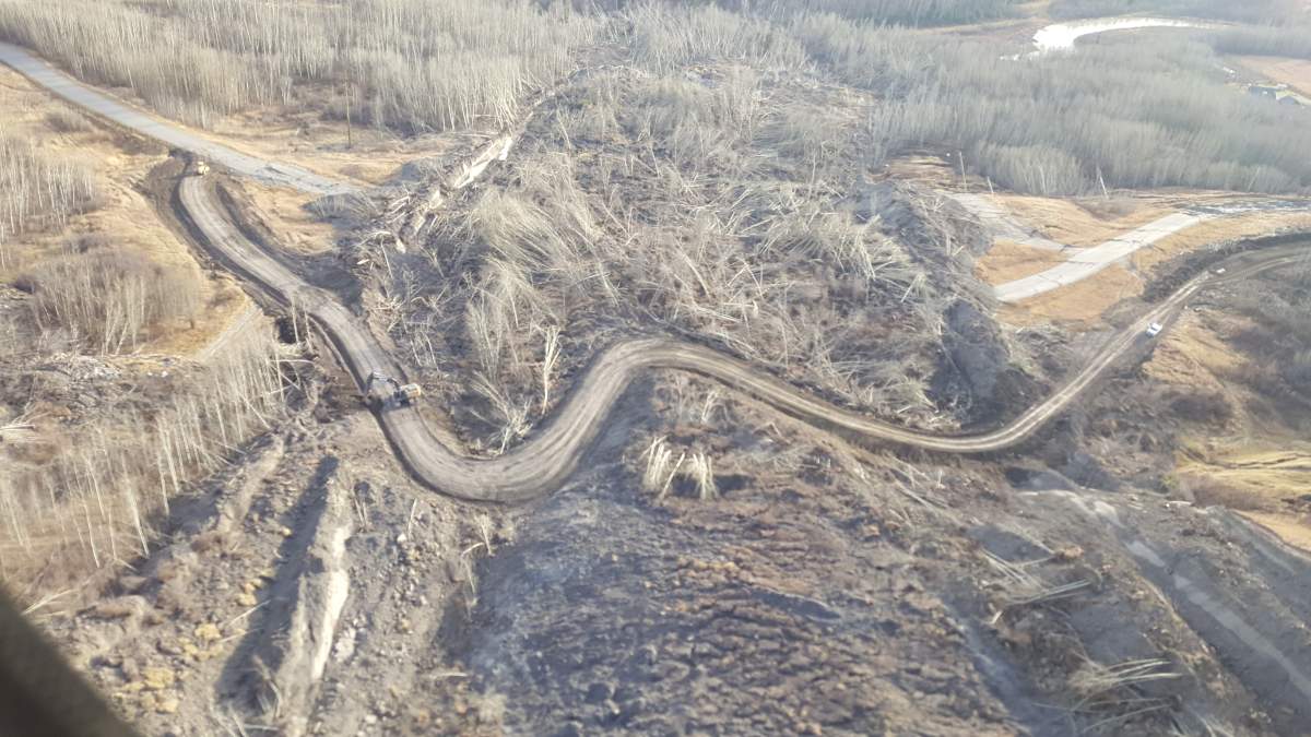 A new, temporary road has been constructed to the community of Old Fort, which was isolated by a landslide at the end of September.