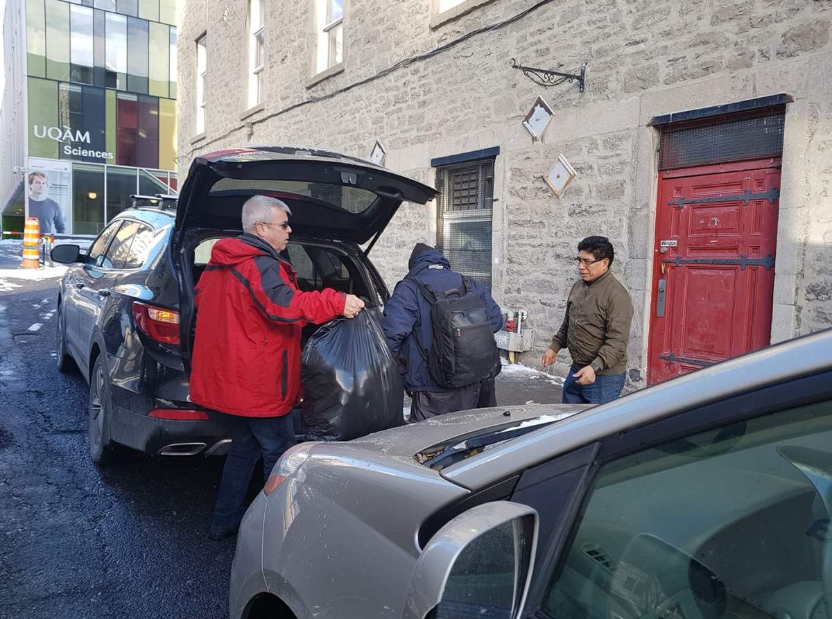 Dropping off socks at St. Michael’s Mission.