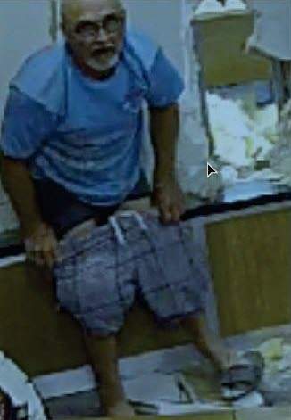 Security footage shows a man lose his pants as he enters a Florida Hyundai dealership.