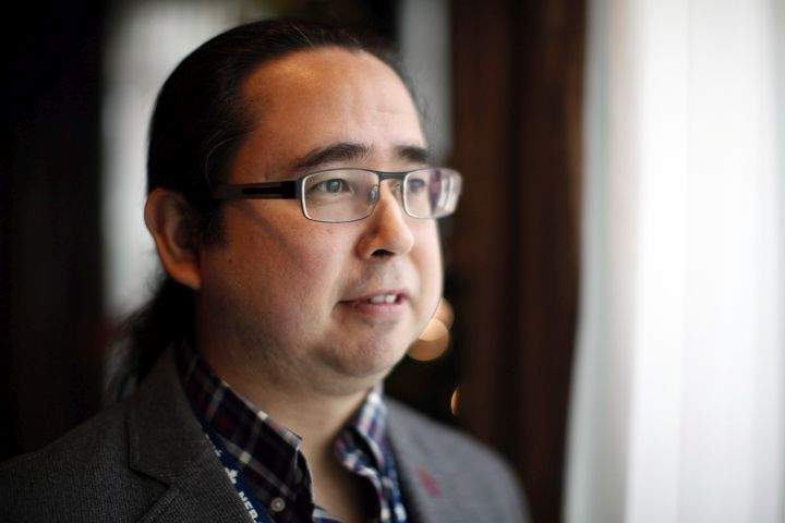 Councillor Andrew Victor of Cheam poses for a photograph after speaking to the National Energy Board about traditional evidence from Indigenous groups as part of its review of the marine shipping impacts of the Trans Mountain pipeline at the Delta Hotels Victoria Ocean Pointe Resort in Victoria, B.C., on Monday, November 26, 2018. 