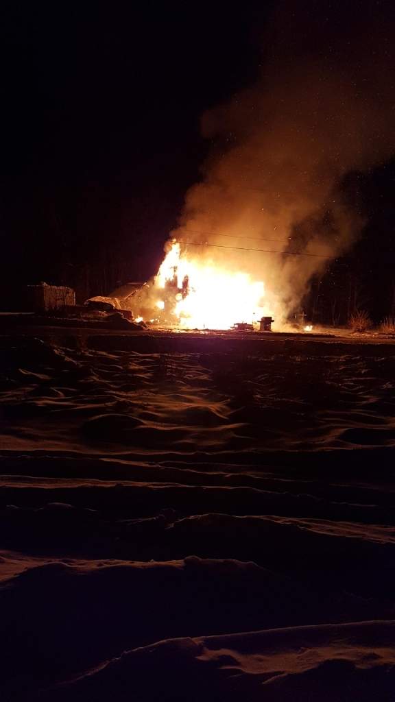 Fire destroyed a house on County Road 504 in North Kawartha Township on Wednesday night.