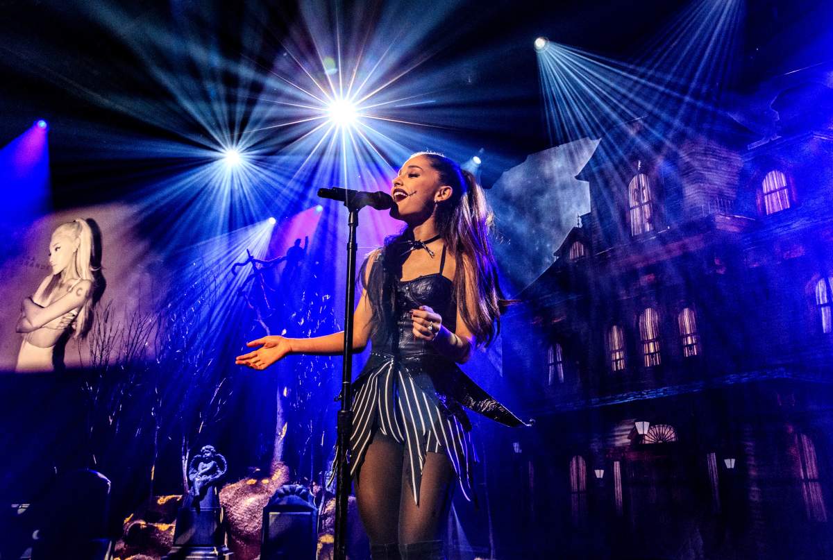 Ariana Grande performs at iHeartRadio Theater on Oct. 30, 2015 in Burbank, Calif.