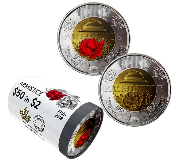 You can trade in a regular toonie for a limited-edition version commemorating the Nov. 11 armistice. 