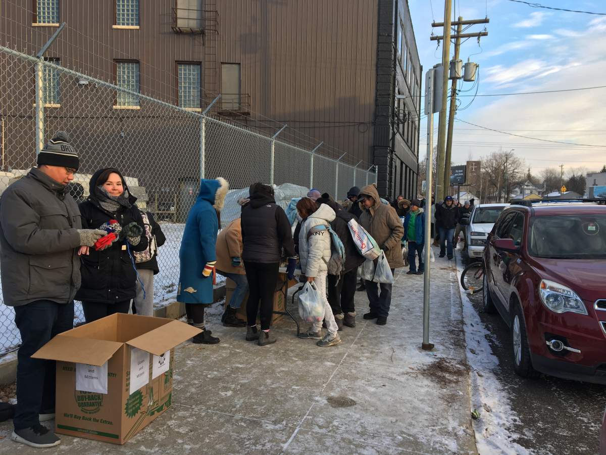 Sunday afternoon’s lineup to pick and choose from various items collected during this year’s “Bannock and Backpacks” campaign.