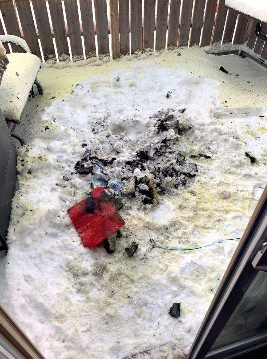 The aftermath of a fire started by overheated batteries in a drawer are shown in Charlottetown in this recent handout photo.