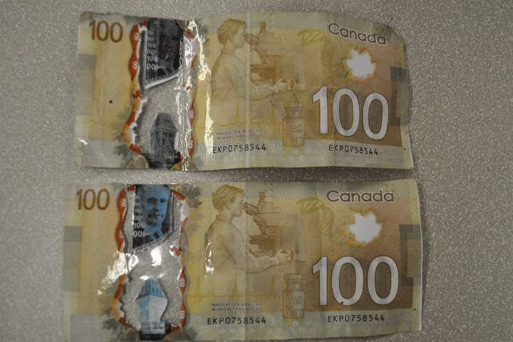 Counterfeit $100 bills seized by Battlefords RCMP on Nov. 7, 2018.