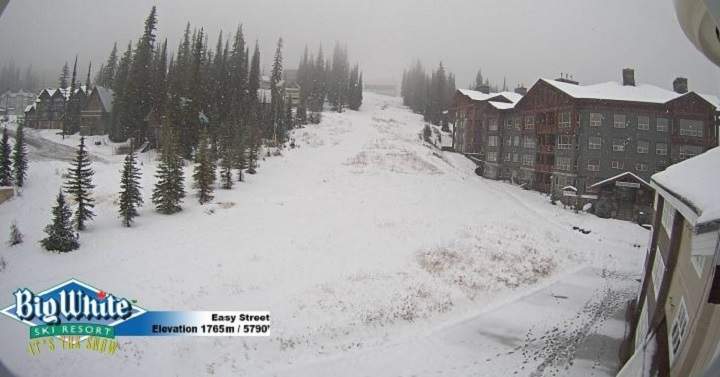 At Big White, fresh snow is blanketing the Easy Street section of the highly popular resort.
