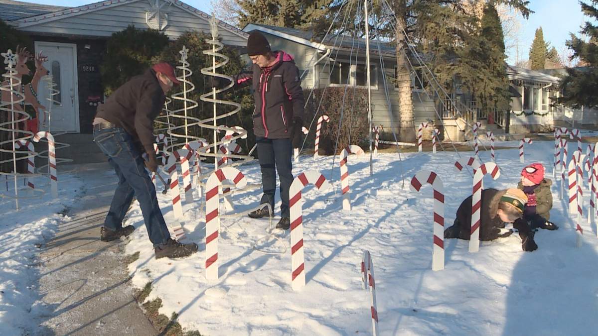 Setup begins along Edmonton’s Candy Cane Lane as residents mark 50th season - image