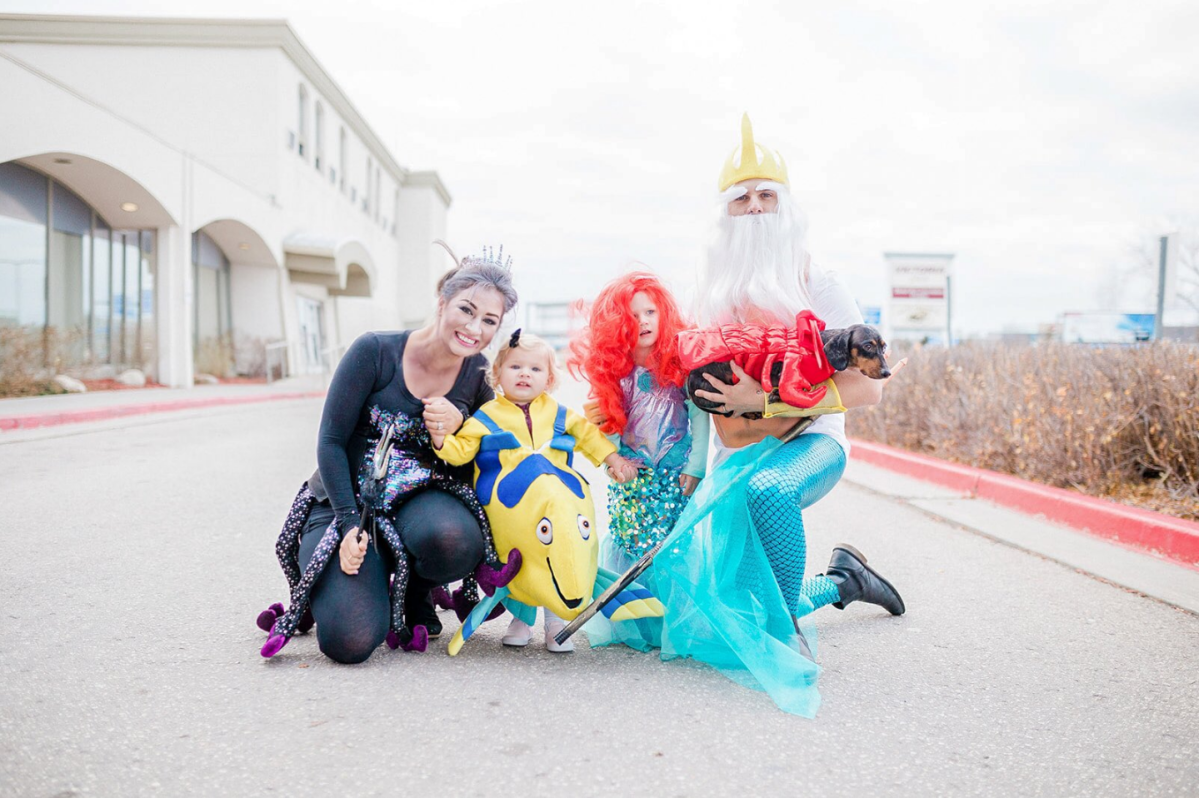 Brett Kissel's family dressed as the Little Mermaid characters for Halloween.
