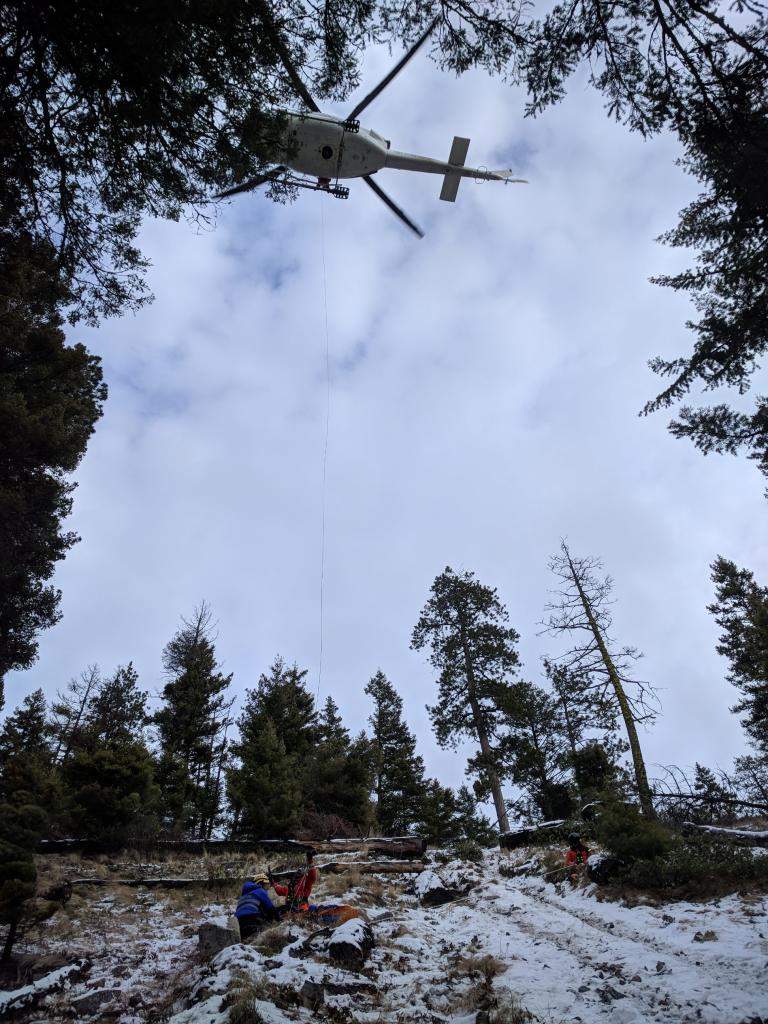 A helicopter was brought in to help COSAR rescue an injured ATV rider in the Myra Canyon area near Kelowna.