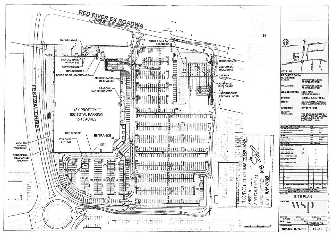 Site plans for the proposed warehouse. (City of Winnipeg)