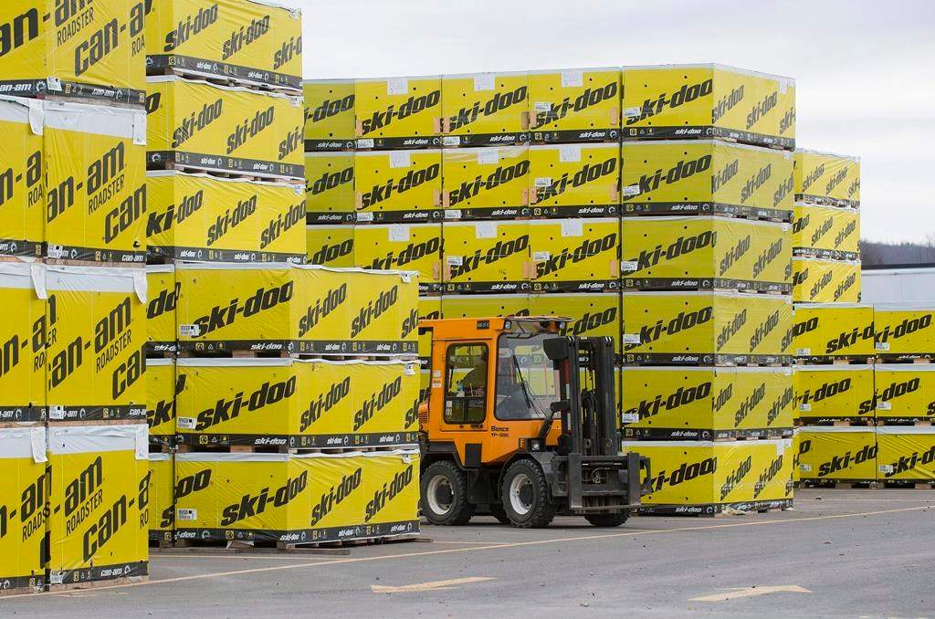 BRP products are shown in a storage yard in Valcourt, Que., on November 9, 2012. 