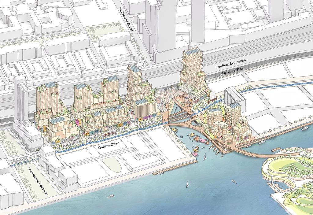 Sidewalk Labs unveiled more details around the high-tech community is hoping to build in Toronto, shown in this artist's rendering. The Alphabet Inc.-backed company is proposing the Quayside community be centred around a dozen timber buildings, each a mix of commercial, retail and residential spaces. THE CANADIAN PRESS/HO-Sidewalk Labs.