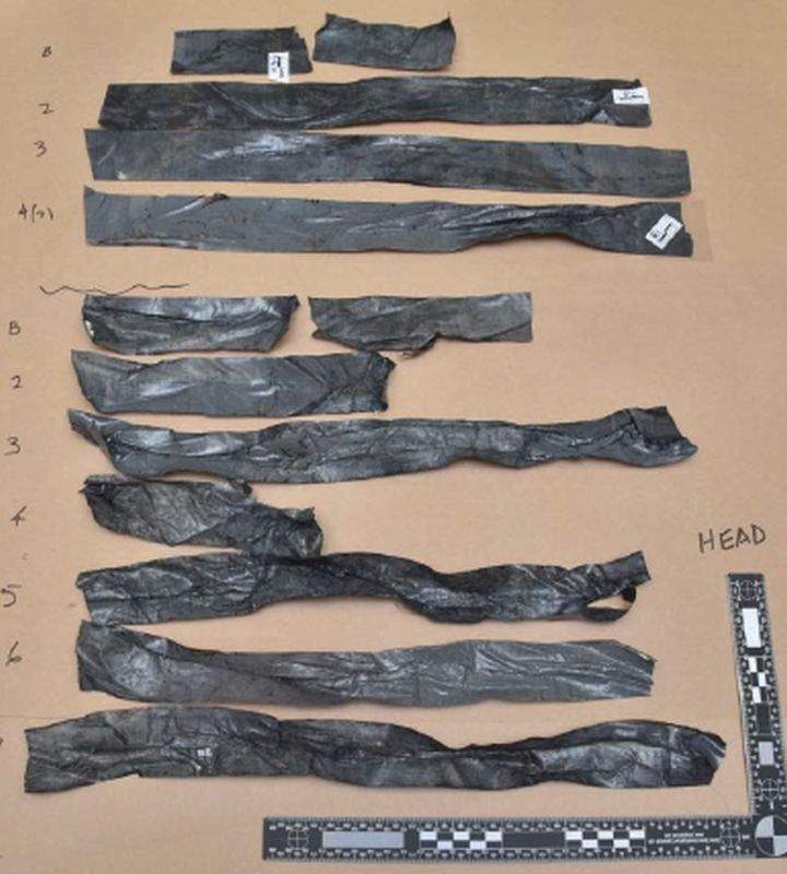 A picture of duct tape evidence shown in the Edward Downey double-murder trail Friday, Nov. 30, 2018.