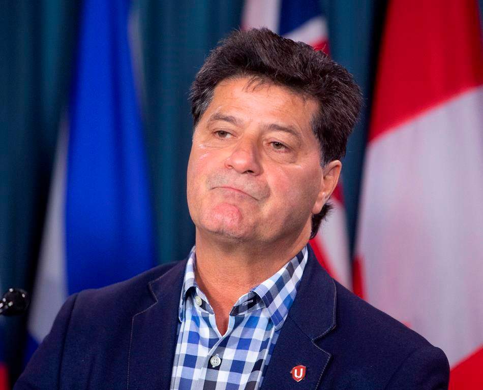 Unifor National President Jerry Dias holds a news conference after meeting with Prime Minister Justin Trudeau on Parliament Hill in Ottawa on Tuesday, November 27, 2018.
