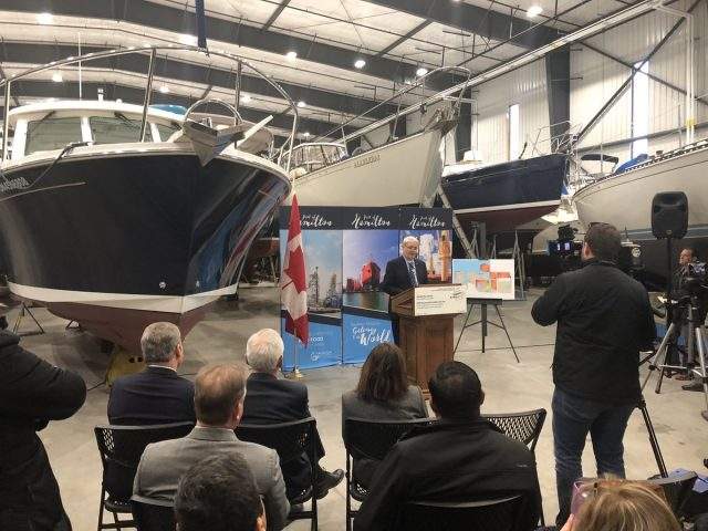 Transport Minister Marc Garneau has announced a $17.7-million federal investment in Hamilton's port lands.