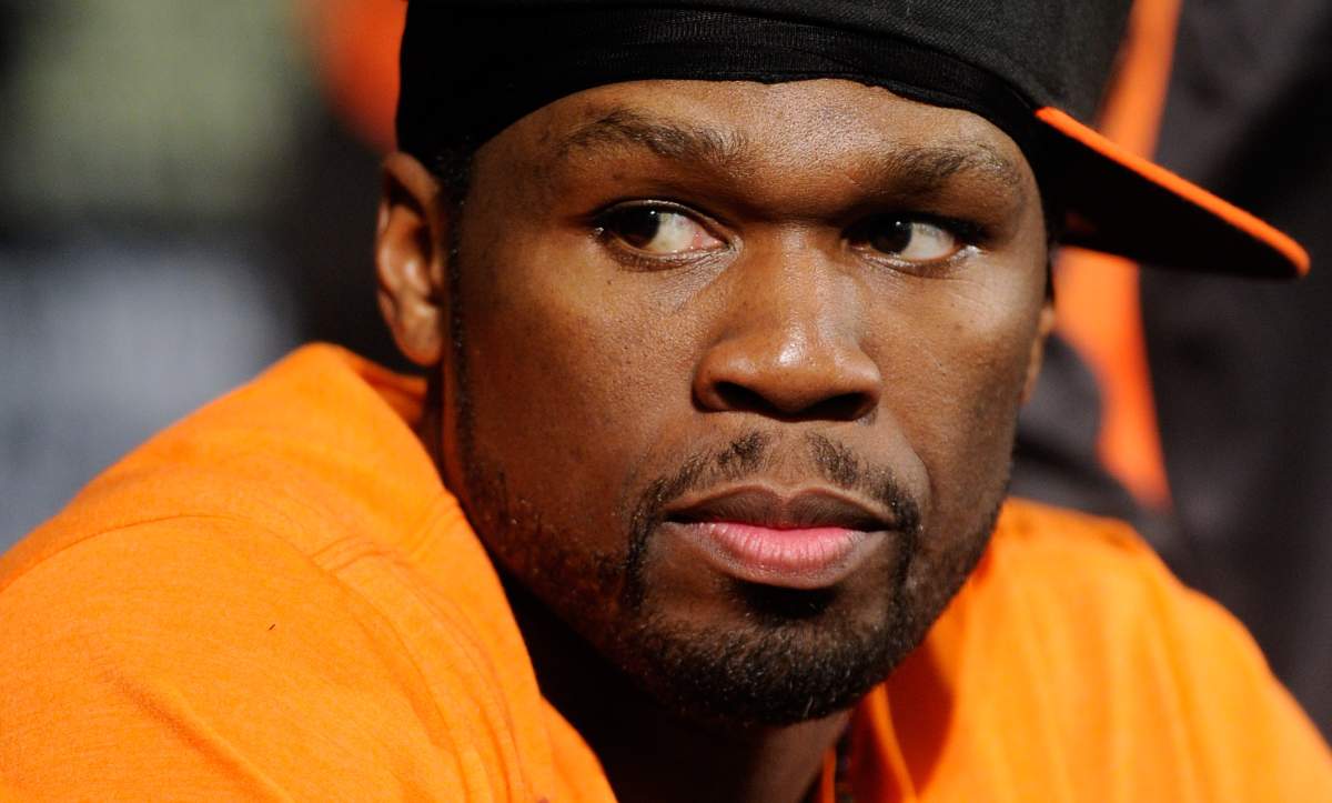 50 Cent appears at Floyd Mayweather Jr.’s post-fight news conference on Sept. 17, 2011, in Las Vegas, Nev.