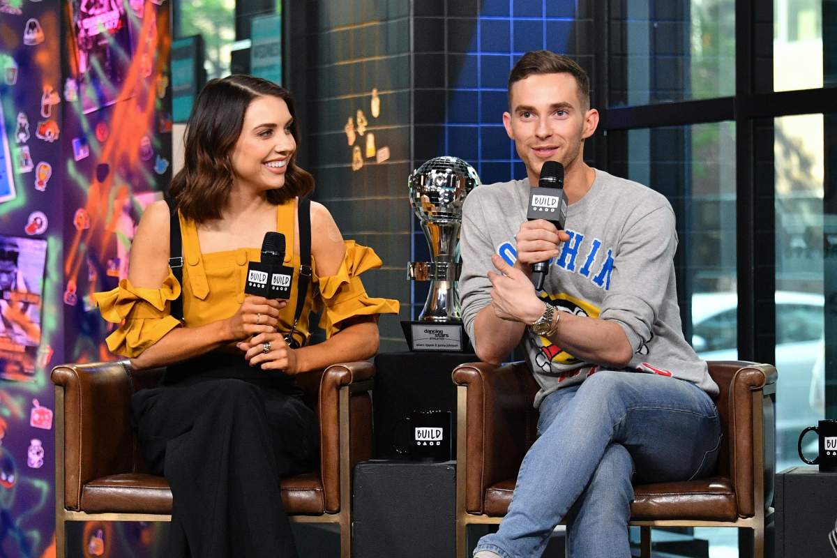 Jenna Johnson (L) and Adam Rippon visit the Build Series to discuss Dancing with The Stars: Athletes at Build Studio on May 23 in New York City. (Photo by Dia Dipasupil/Getty Images)