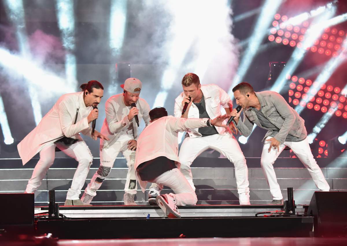 Backstreet Boys onstage during the iHeartRadio Wango Tango at Banc of California Stadium on June 2, 2018 in Los Angeles, Calif.