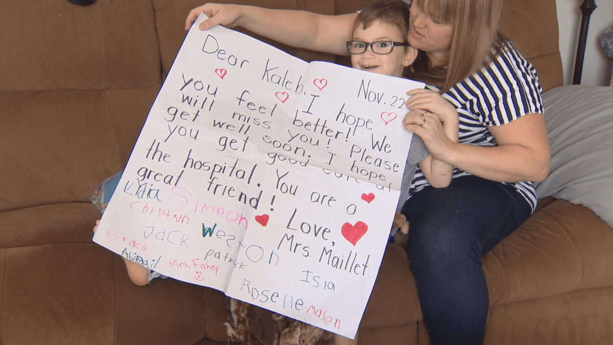 Goodwin says card from friends, family and classmates have been coming in, along with support from Kaleb’s school