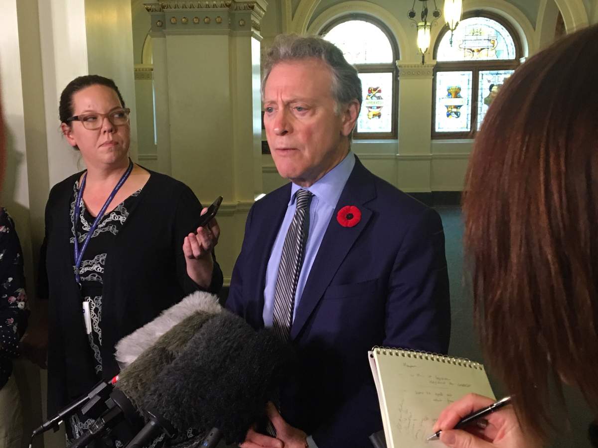 Environment Minister George Heyman speaks to reporters about new environmental assessment legislation.