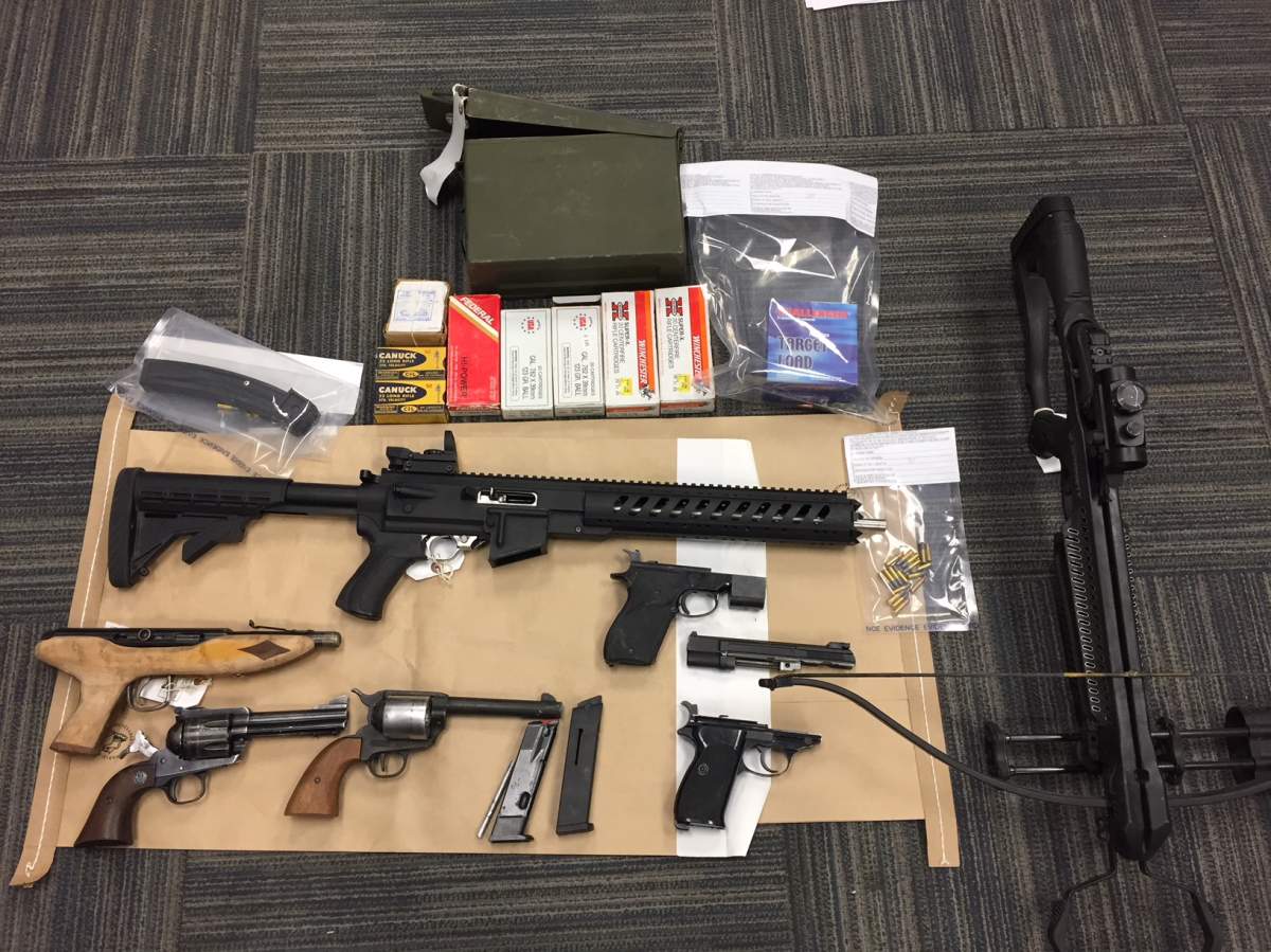 RCMP seized drugs and weapons from a residence in Penticton following a two-week investigation into drug trafficking. 