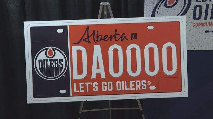 One of two specialty plates Service Alberta introduced on Saturday.